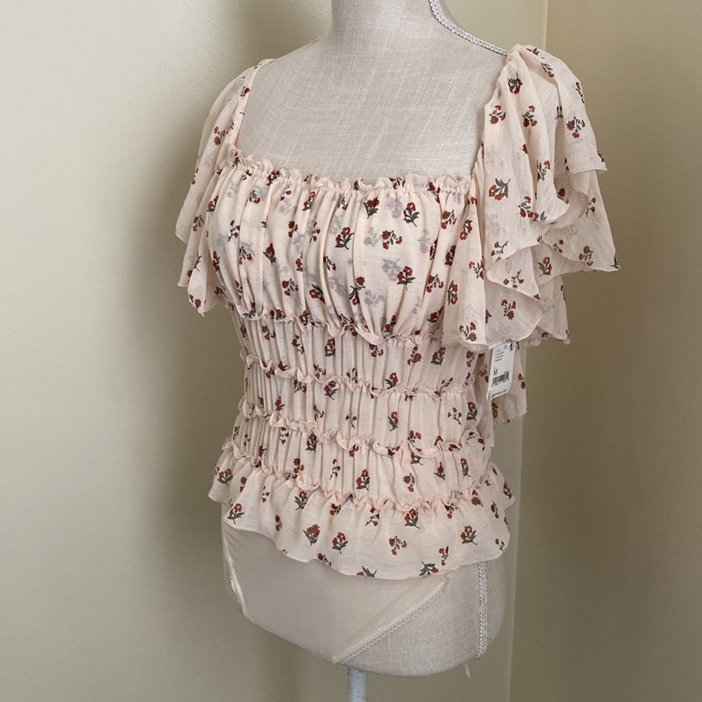 Juliet Printed Bodysuit in Ivory Combo - Picture 7 of 14